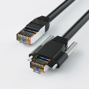 GigE Vision High-Flex Ethernet Cable with Locking Screws for Industrial Cameras