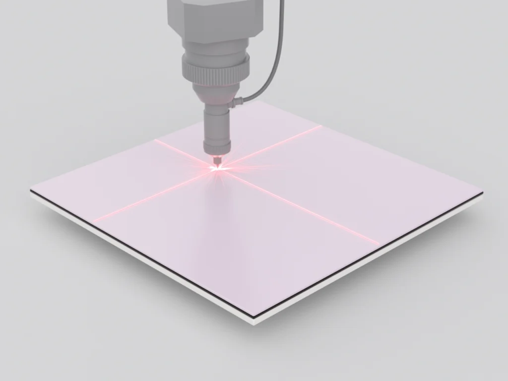 Chrome Coating Manufacturing Process step 2 Laser Writing | Calibvision ceramic calibration target