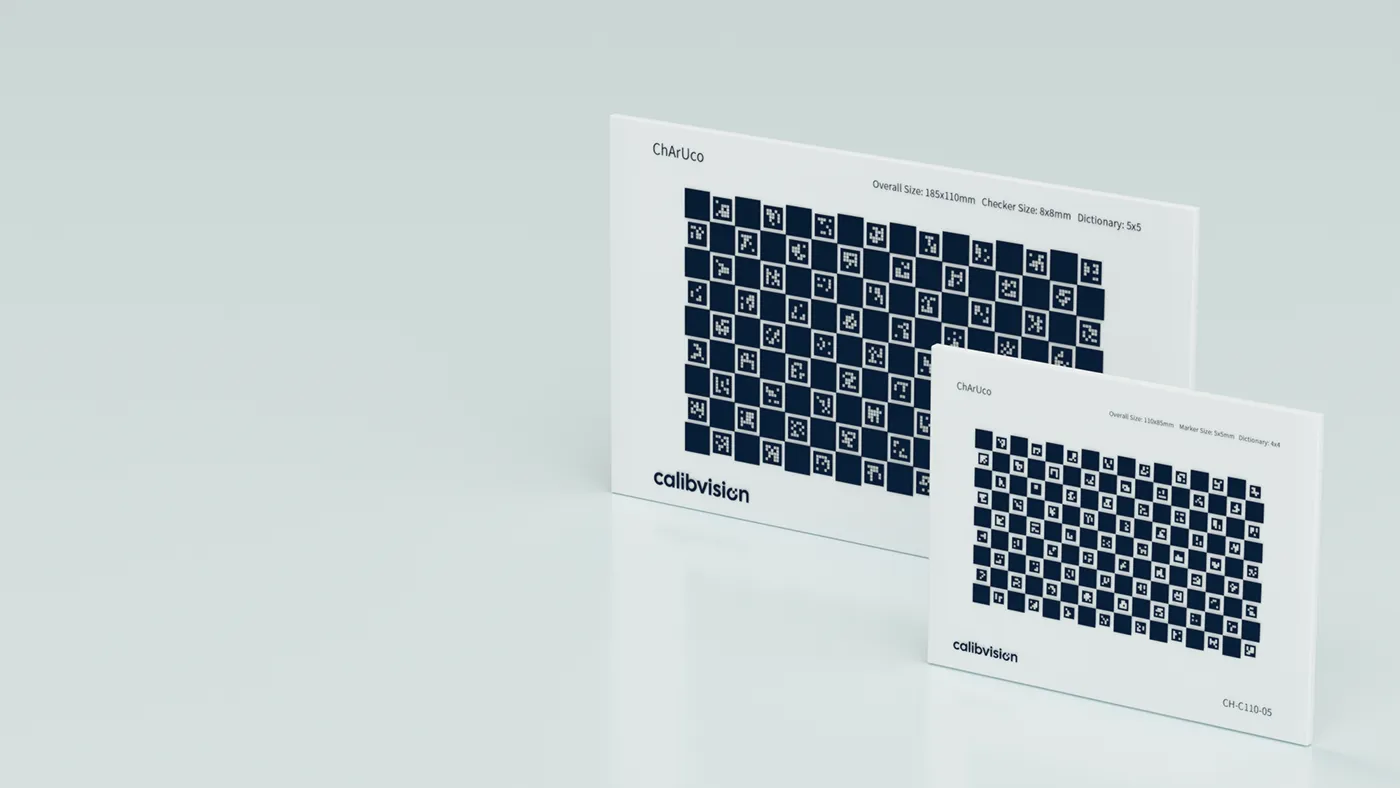 ChArUco pattern detail combining chessboard corners and embedded ArUco markers