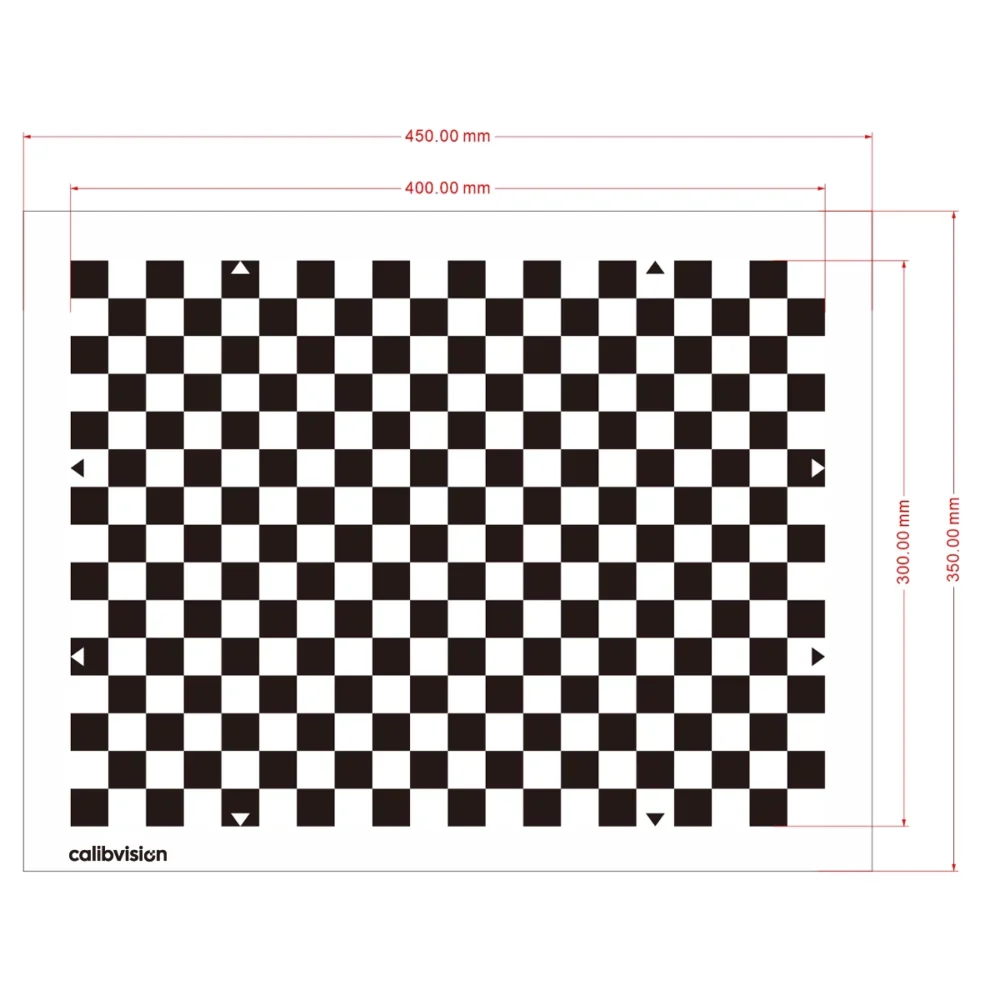Reflective Checkerboard Test Chart for Distortion & Resolution Evaluation 400×300mm Pattern Area