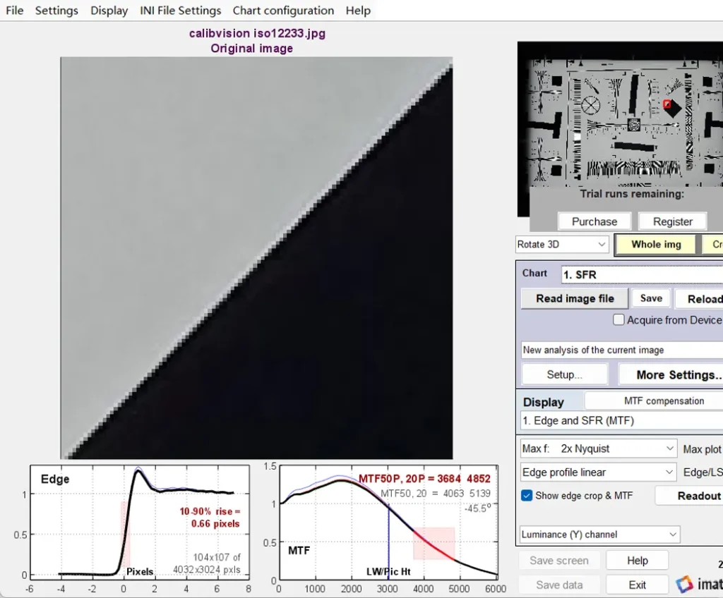 calibvision iso12233 imatest 2
