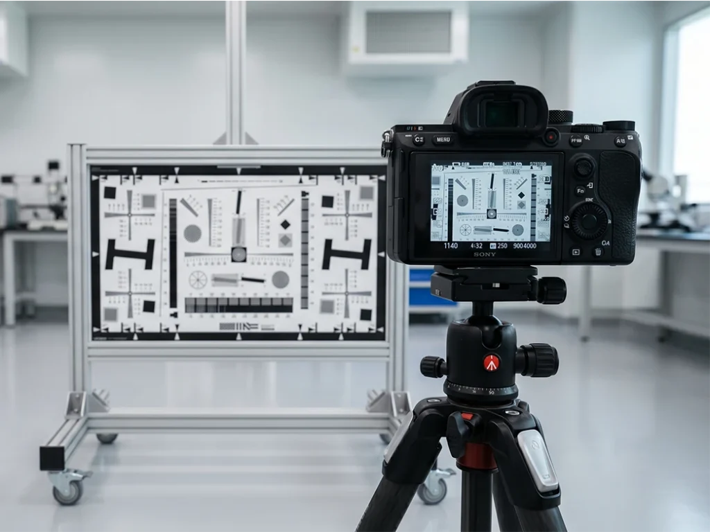 mirrorless camera resolution testing with iso12233 chart calibvision